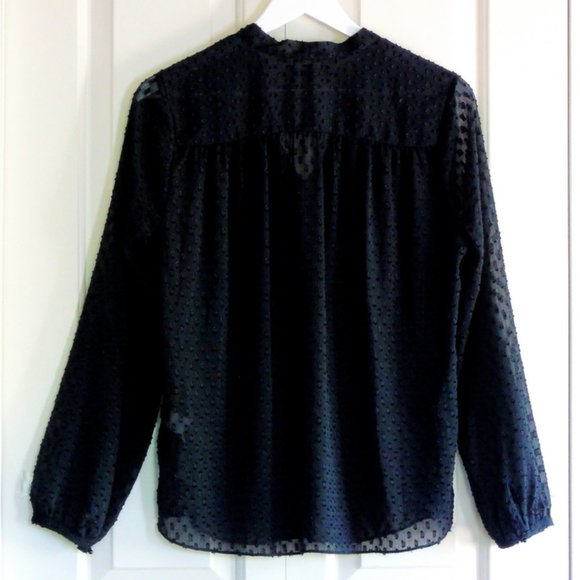 NYDJ Los Angeles Navy Blue Long Sleeve Lined Blouse US Size Small Never Worn - Picture 6 of 9